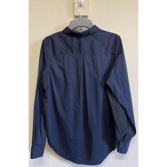 Universal Standard Navy Blue Elbe Popover Blouse Long Sleeve Size S/14 - Picture 10 of 10